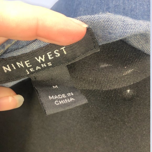 Nine West Jeans TESS Denim Light Zip UP Jacket MD - Picture 12 of 12
